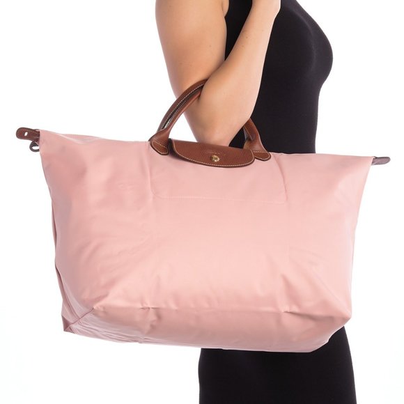 NWT LONGCHAMP Le Pliage Type L Travel Tote Weekender Powder Pink Made in France - Picture 15 of 16
